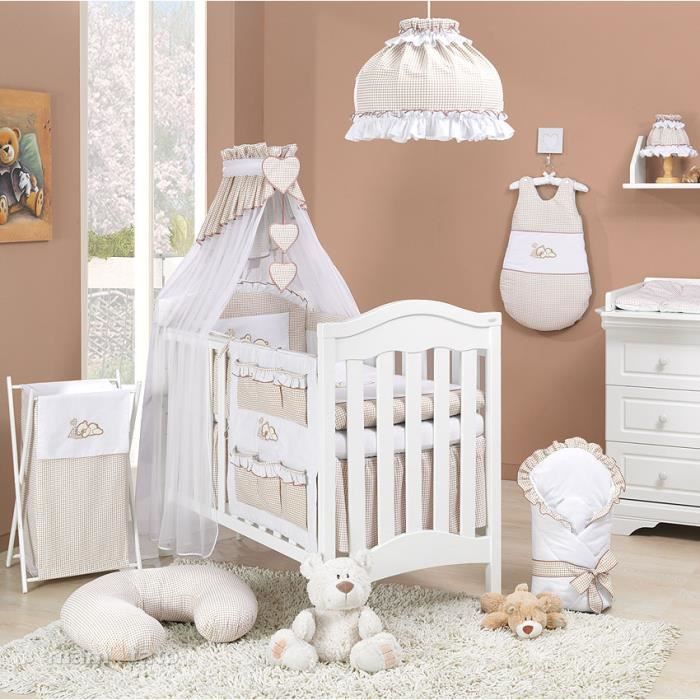 Drap housse beige pour lit bébé 140 x 70 cm – bebemam