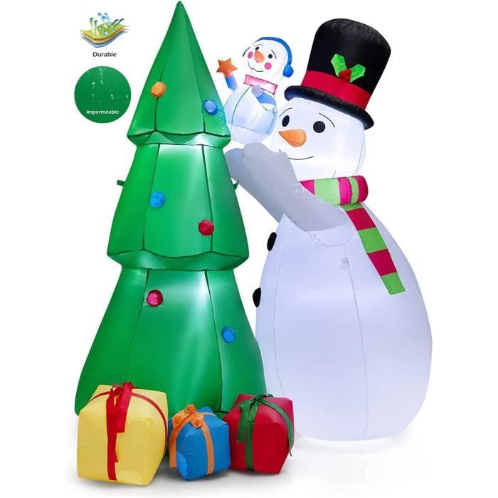 Sapin de Noël gonflable d'extérieur - Lumières LED intégrées