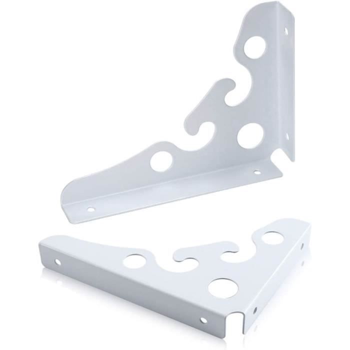 Lot De 4 Supports D'Étagère Murale En Métal Gris - 200x40x140 Mm - Charge 50kg - Style Industriel