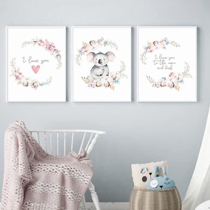 KAIRNE Lot de 4 Affiche Aquarelle Animaux et Fleurs,Animaux Posters Décoratifs pour Chambre D'enfant,Impressions D'art pour Bébé Fille et Garçon Chambre,Jungle Animaux Toile Mur Peinture,20×25cm KAIRNE Lot de 4 Affiche Aquarelle Animaux et Fleurs,Animaux Posters Décoratifs pour Chambre D'enfant,Impressions D'art pour Bébé Fille et Garçon Chambre,Jungle Animaux Toile Mur Peinture,20×25cm