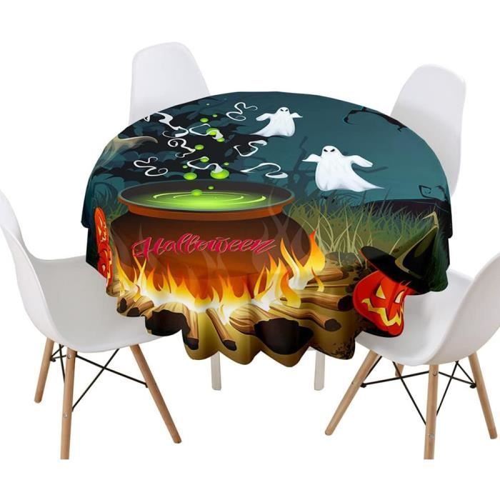 Nappe de Table Halloween Citrouille Impermeable, Nappe Rectangulaire Anti Tache, Anti-Poussière