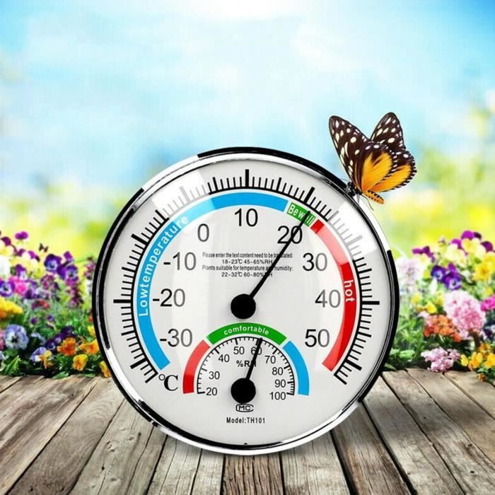 5 Pouces Min Max Thermomètre Hygromètre Montage Mural Accrocher Au Mur Analogique Intérieur