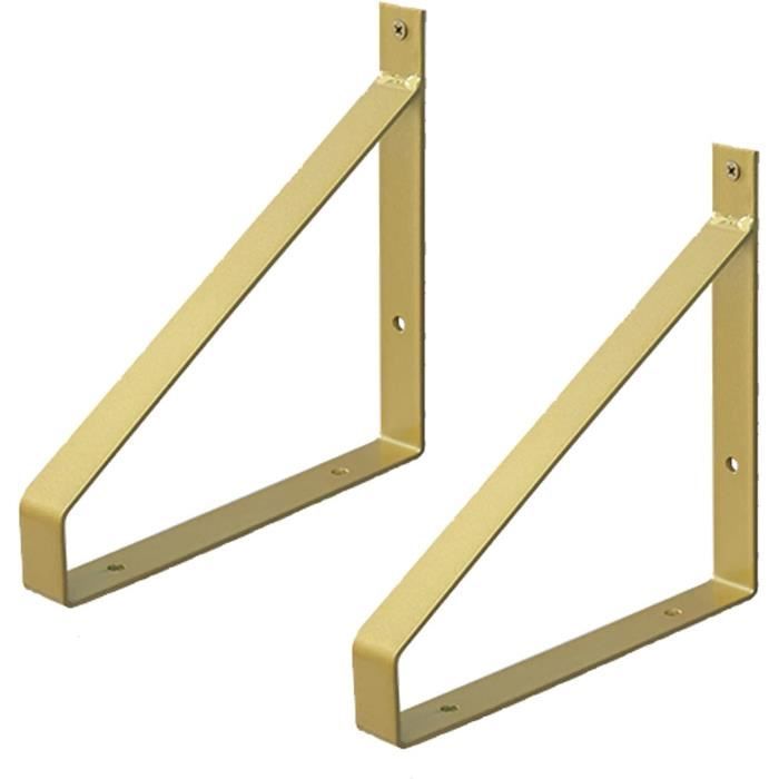 Équerres Murales Industrielles En Fer - Support étagère Flottant 15 Cm - Noir - Charge 40 Kg - Lot De 2