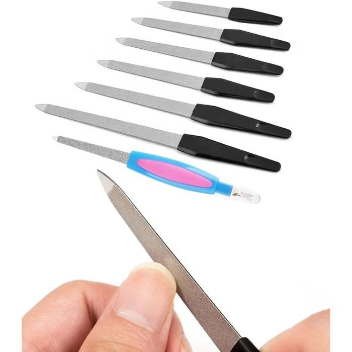 7pcs limes à ongles professionnelles, lime à ongles double face lime
