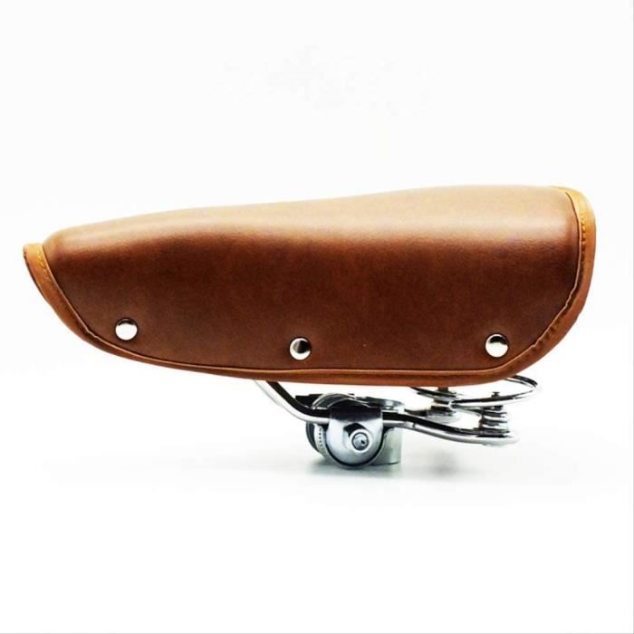 Selle De Vélo Vintage En PU - Antichoc Et étanche - Taille 20x24cm Avec Ressorts