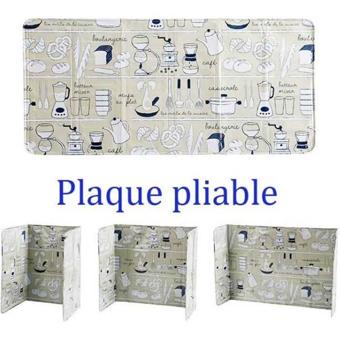 lot de 2 plaque anti-projections de cuisson en aluminium écran huile garde anti huile imprimé 83*38cm