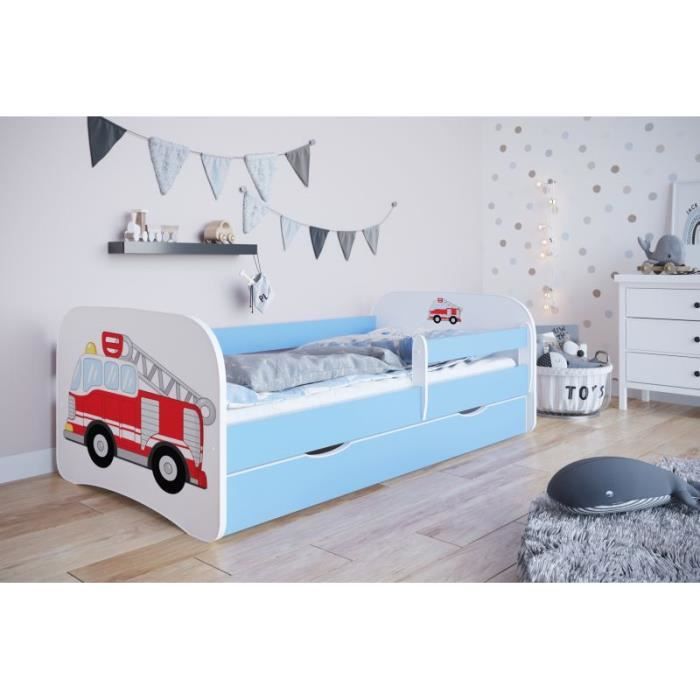 Kocot Kids Lit bleu Babydreams pompier avec un tiroir matelas 140/70 - 5903271988372 Kocot Kids Lit bleu Babydreams pompier avec un tiroir matelas 140/70 - 5903271988372