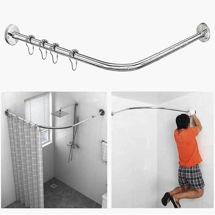Salle de bain et WC Tringle Rideau Douche Angle Courbe,Barre Rideau