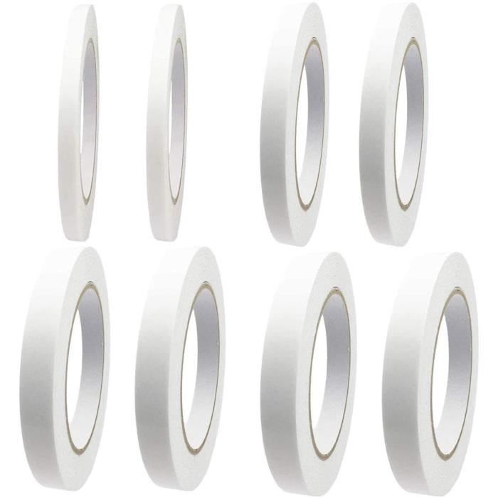 Ruban Adhésif Double Face, Blanc Ruban Adhésif 50 Mètres de Long ...