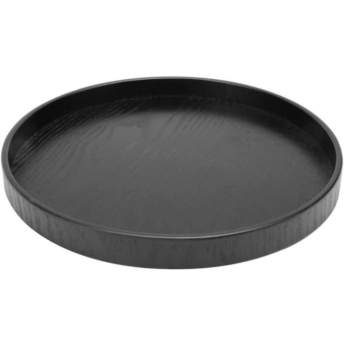 DTYGUIXE Plateau de Service Rond en Bois Assiettes Rondes en Bois Plateau Rond Bois 30 cm Rond Soucoupes Bois de Rangement Plateau Rond en Bois Plateau à Thé en Bois pour Fruits