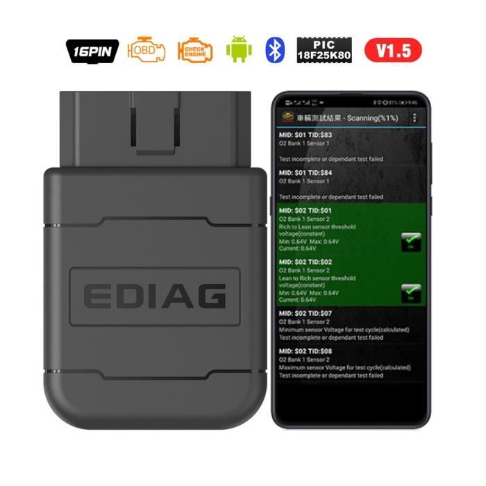 Vgate – outil de Diagnostic iCar2 ELM327 pour IOS -Android-PC, lecteur de Code OBD2, avec Wifi, Bluetooth, EL Ediag P01 Bluetooth