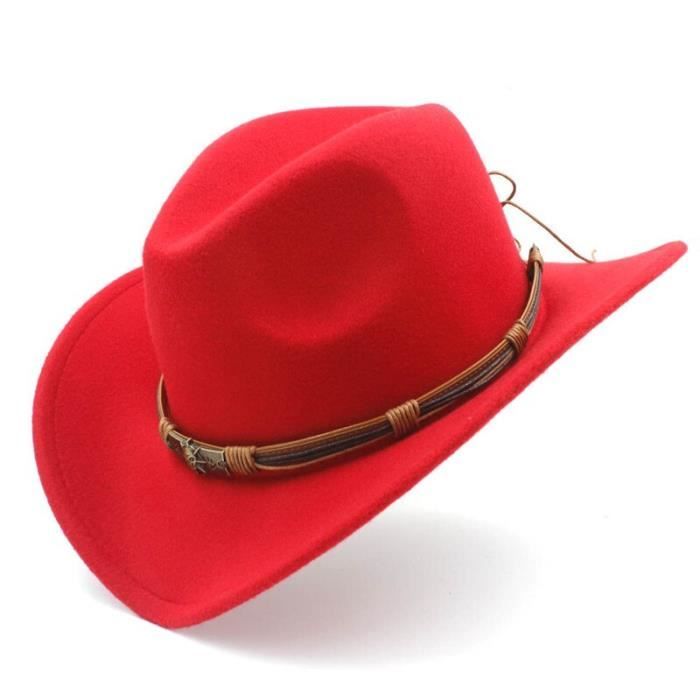 Chapeau Cowboy Western En Feutre Pour Homme Et Femme - Style Cowgirl Avec Boucle Réglable (Eohak)