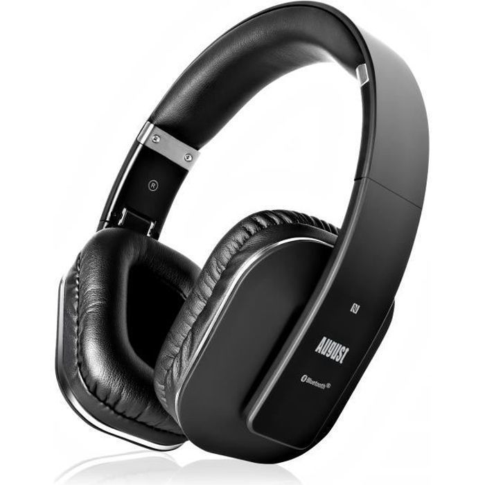 August EP650 - &Eacute;couteurs avec micro - circum-aural - Bluetooth - sans fil - NFC* - noir 