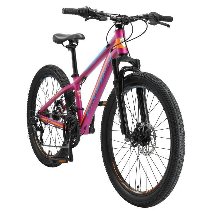 VTT enfant 24 pouces 21 vitesses Shimano frein à disque Hardtail BIKESTAR Berry