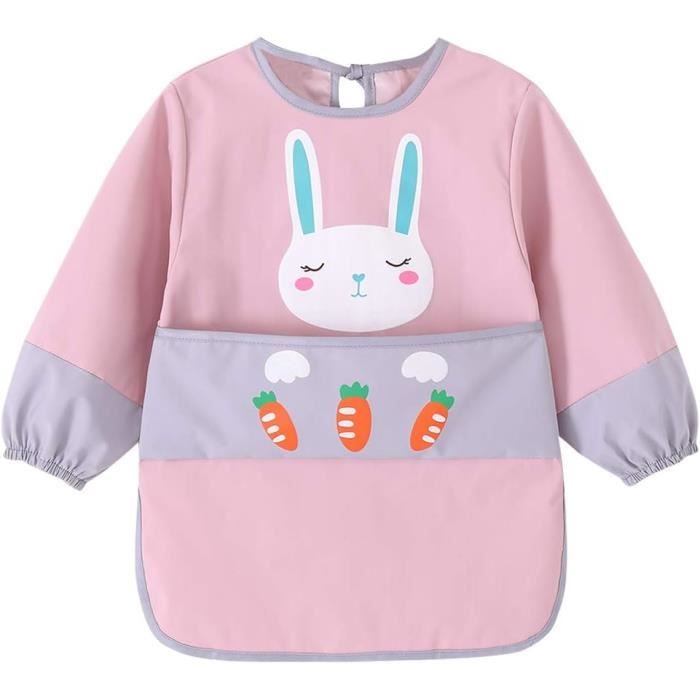 Bavoir tablier manches longues 1-3 ans - Croquette Petit toi - Le petit Souk