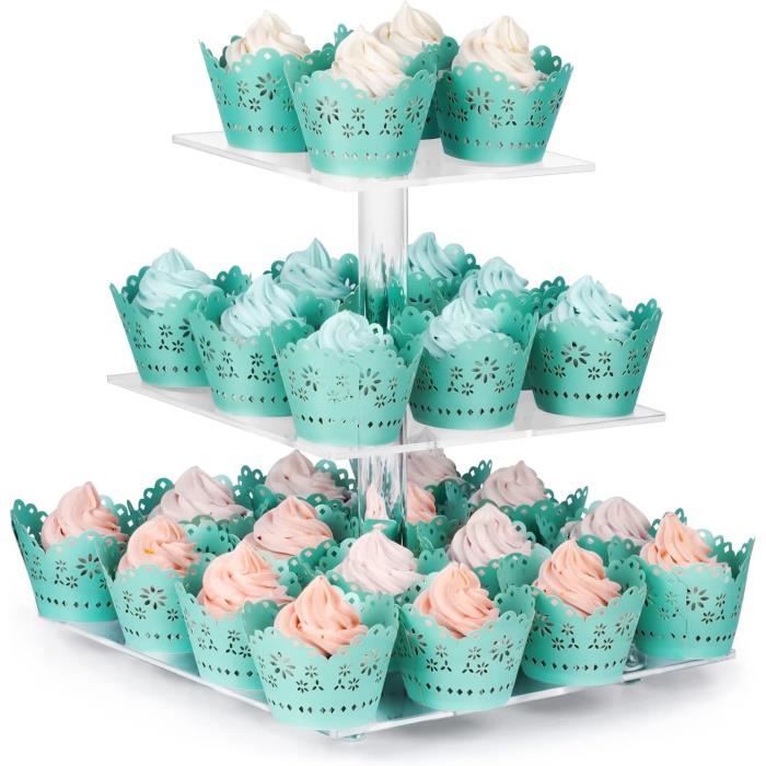 Présentoir À Cupcakes Carré À 3 Niveaux Présentoir À Gâteaux En