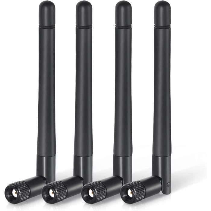 Antenne WiFi Bi-Bande 2.4GHz/5GHz RP-SMA - 5cm, Gain 1.5dBi - Pour PC, FPV, Routeurs - Lot De 2