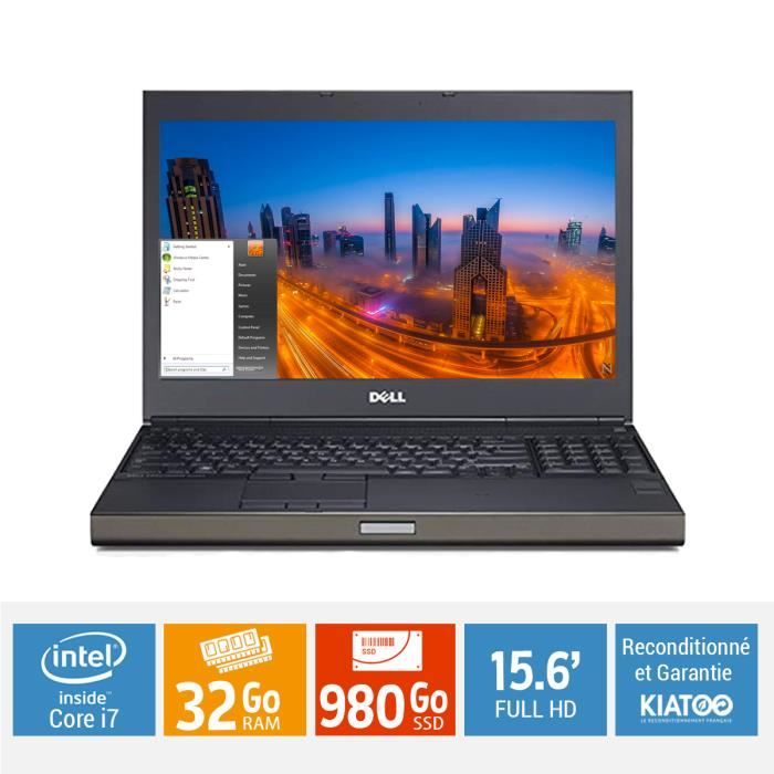 Top achat PC Portable Ordinateur portable 15 POUCES DELL PRÉCISION M4800 core i7 32Go ram 980 Go SSD disque dur FULL HD pas cher