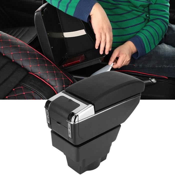 Boîte Accoudoir Central Smart Fortwo Forfour 453 2015-2019 - Cuir Artificiel + Porte-Gobelets - Rangement Astucieux
