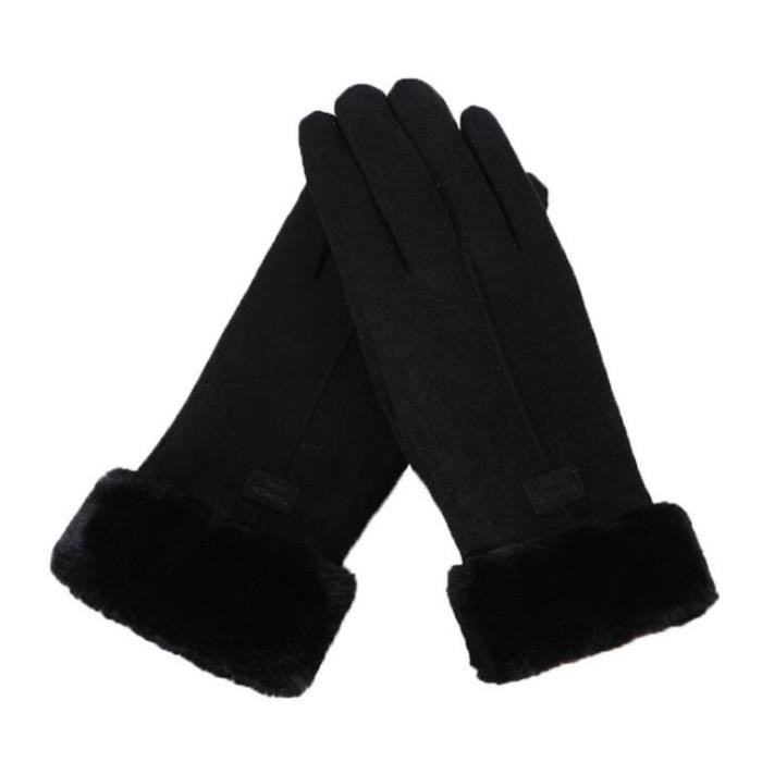 Femme Gants Laine Moufles Hiver Automne Epais Chaud Mitaines Plein
