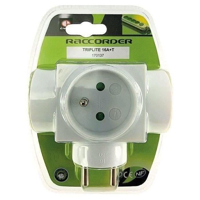 Triplite 10/16A + T latérale blanc