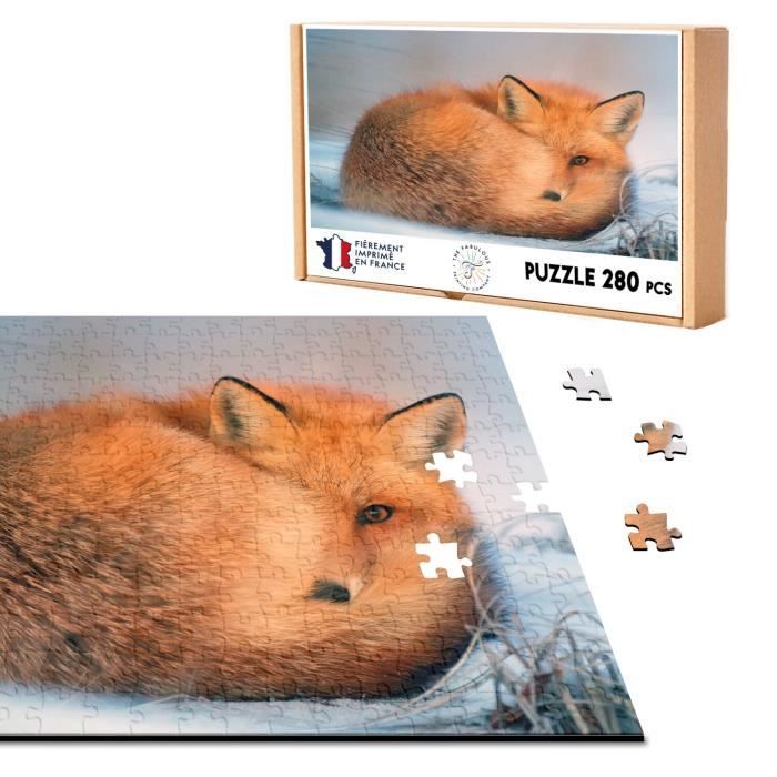 Ulmer Puzzleschmiede – Puzzle 1000 Pièces « Le Renard En Hiver » – Photo Animaux, Qualité Made In Germany