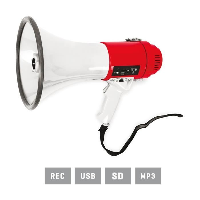Megaphone Fonestar 25W avec enregistreur USB - Noir