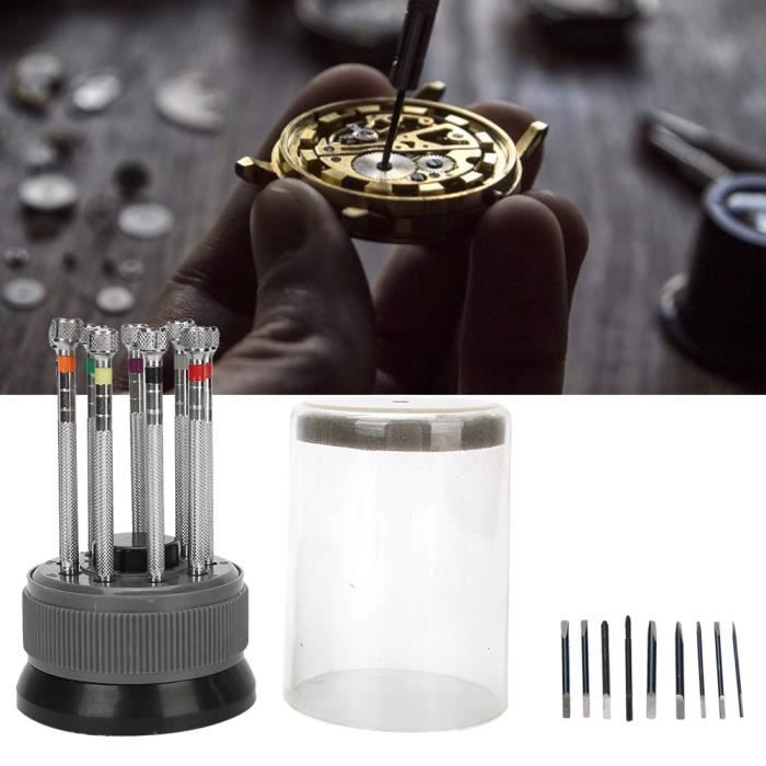 Tournevis De Précision Pour Montre – 2 Têtes Remplaçables, Acier, Portable, Réparation Bijouterie