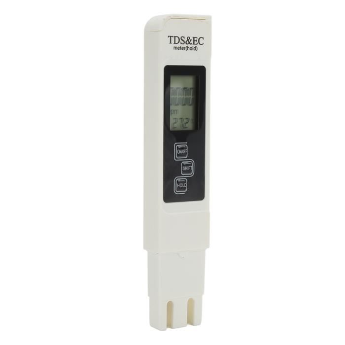 Testeur Qualité Eau 3-en-1 Hakeeta – TDS, Conductivité EC Et Température, Précis Pour Eau Potable, Piscine, Aquarium