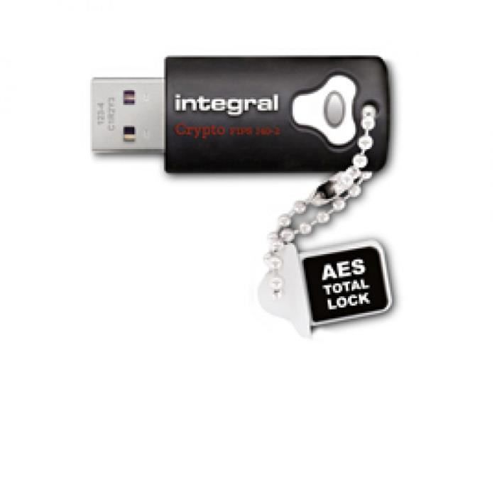 Integral cle usb3.0 cryptee 16gb crypto black fip