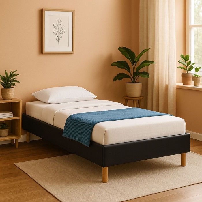 gregory - Solide et Confortable Sommier Tapissier noir Pieds en 20 cm pour matelas en 80x190 - 13 Lattes - Monta gregory - Solide et Confortable Sommier Tapissier noir Pieds en 20 cm pour matelas en 80x190 - 13 Lattes - Monta