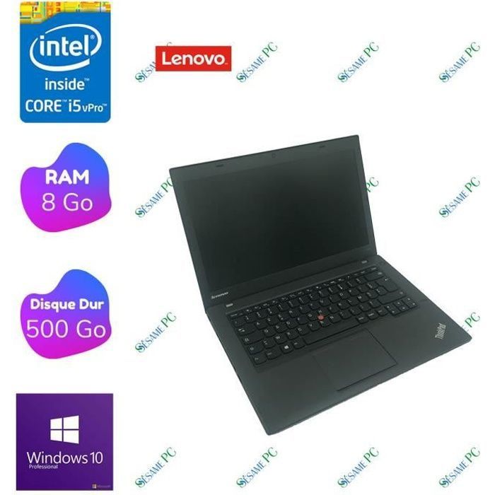 Lenovo T440 - Intel Core i5 4300U - RAM 8 Go - HDD 500 Go - 14 - Windows 10 professionnel - ORDINATEUR PORTABLE - Lenovo
