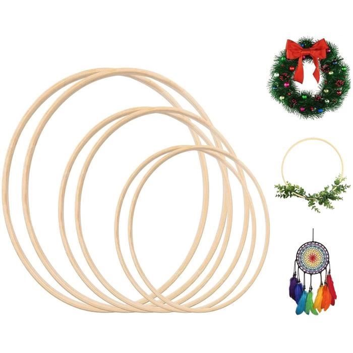 Lot De 10 Cerceaux Attrape-Rêves Bambou 30CM - Anneaux Bois Pour DIY Et Décoration