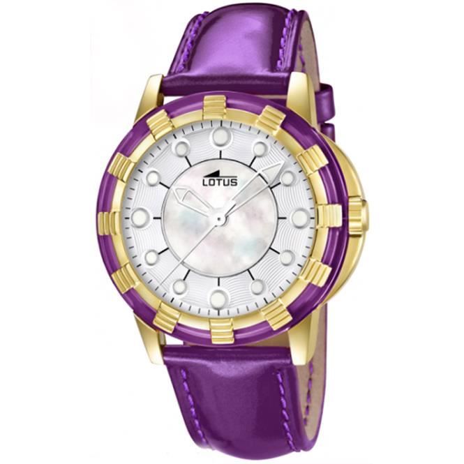Montre femme - Lotus - L15859/4 - Doré - Violet - Rond - Quartz Montre femme - Lotus - L15859/4 - Doré - Violet - Rond - Quartz