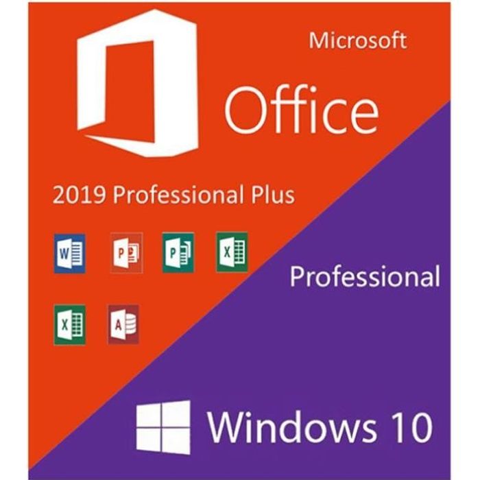 Combo : Windows 10 Pro + Office 2019 Pro Plus – 32/64 Bit – Original – Retail