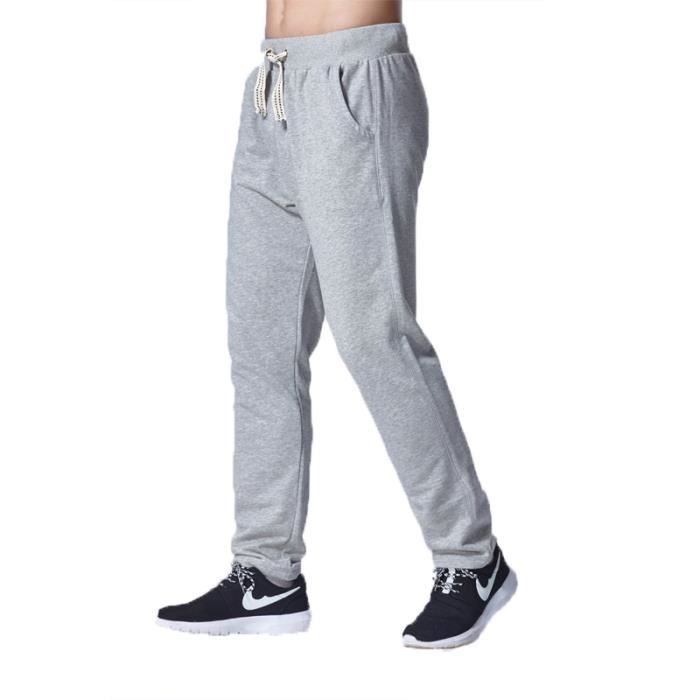 Pantalon de Jogging Homme épais Survêtement VêTement Masculin Gris