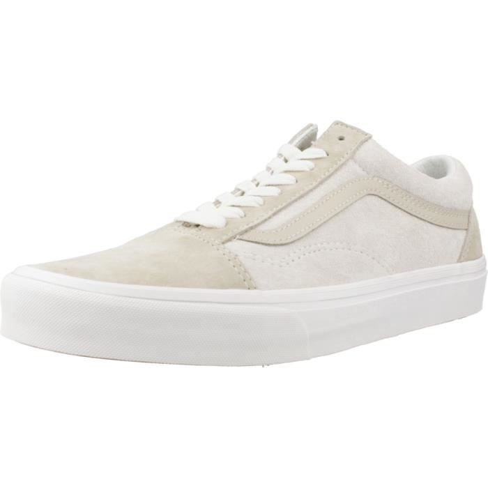 Vans Baskets - VANS - OLD SKOOL - Beige - Cuir - Lacets - Mixte