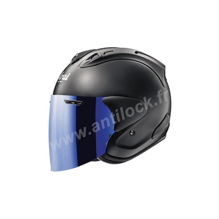casque arai noir mat visiere bleu