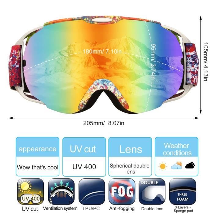 Masque De Ski Magnétique YH212 Avec Lentilles Interchangeables - Anti-buée, OTG, Unisex