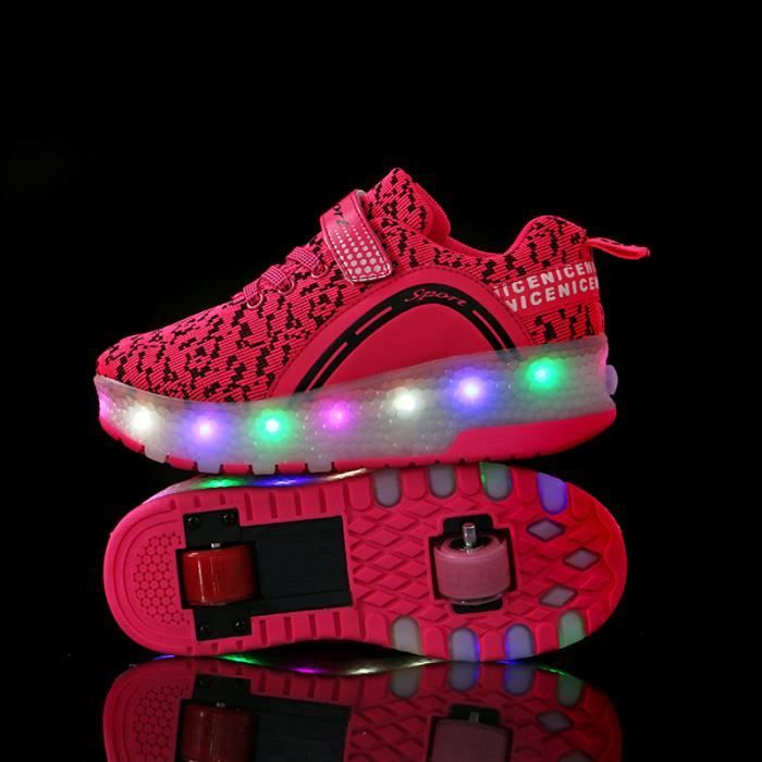 Chaussures à Roulettes Lumineuses Yummsion – Basket Roller Pour Enfant, LED Rechargeable, 7 Couleurs, 16 Modes, Tailles 29 à 40 EU