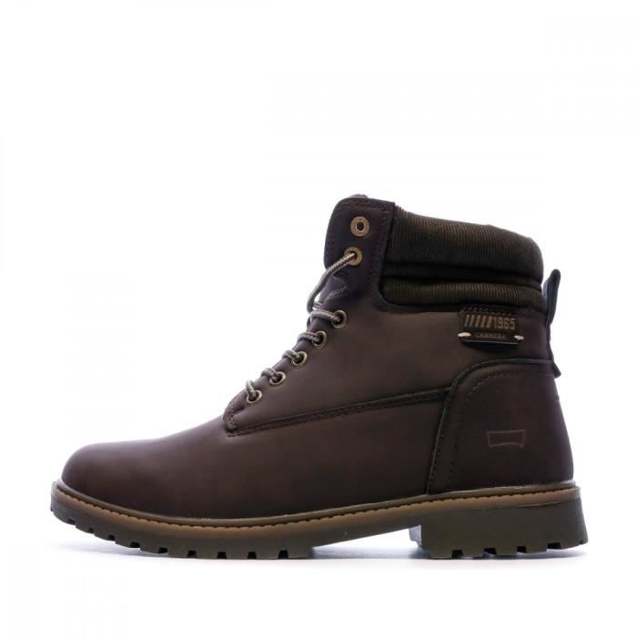 boots homme - carrera oregon - couleur marron - tige synthétique - col cheville textile rembourré
