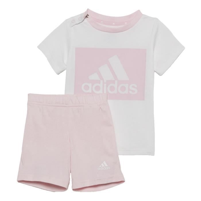 T SHIRT ADIDAS I BL T SET COMPLET FILLE BLANCHE ET ROSE HF1915