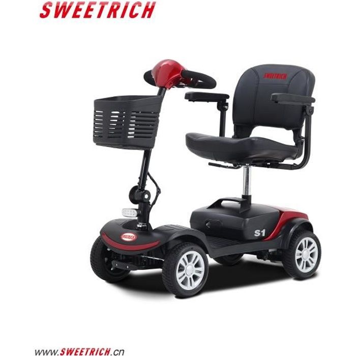 Scooter électrique à 4 roues de mobilité pliable, voyage compact pour  handicapés et personnes âges - rouge 93 x 111.8 cm - Cdiscount Santé -  Mieux vivre