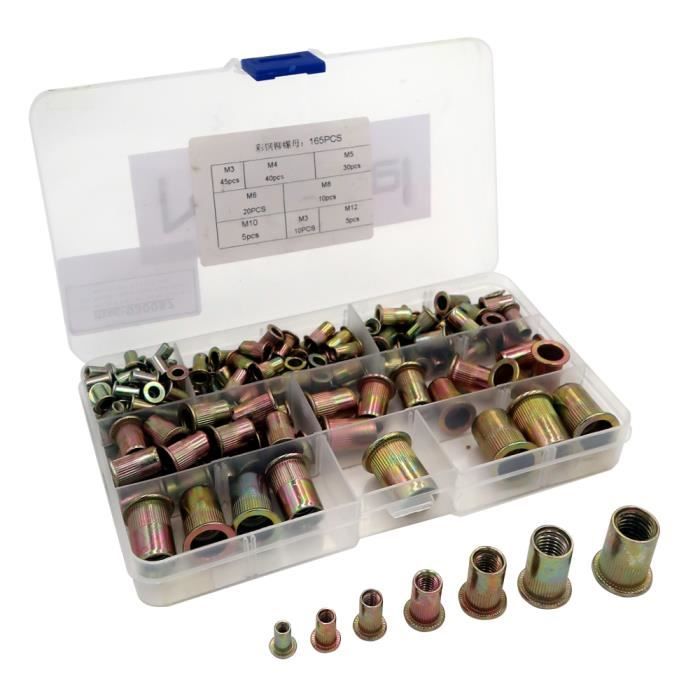 ECROU,400PCS--Écrous à tête plate en acier au carbone, 400-300 pièces