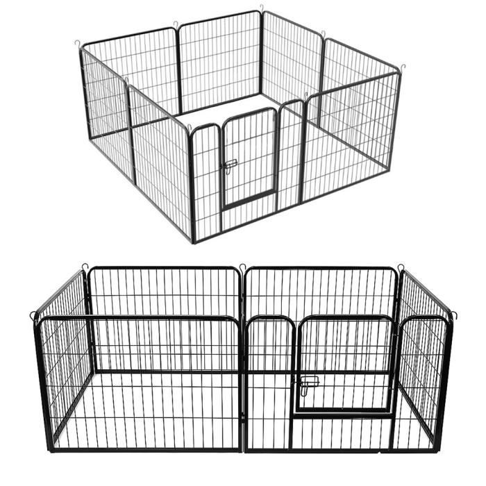 Comparer les prix de Clôture pour animal pliable réglable et mobile - Parc à Chiens noir 80*60cm - HST
