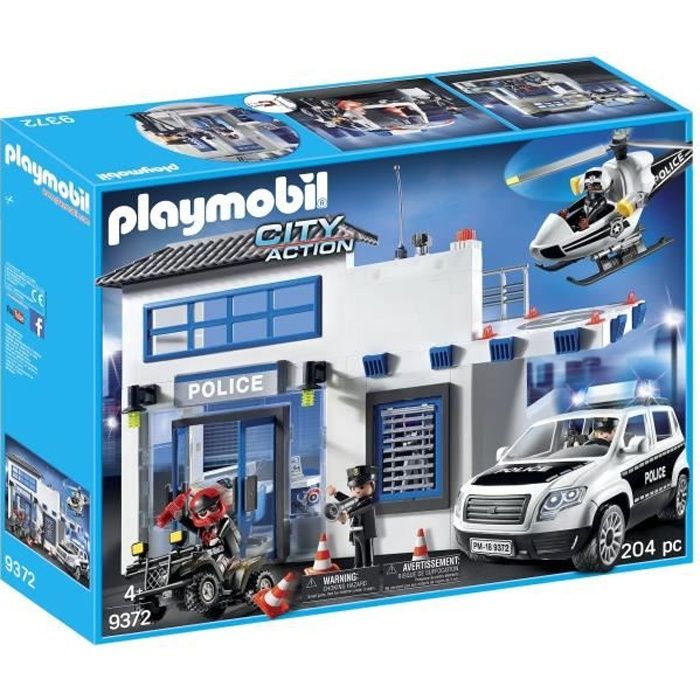 Playmobil 6919 Commissariat de Police avec Prison- City Action- Les  policiers - City Action Les policiers : : Jeux et Jouets