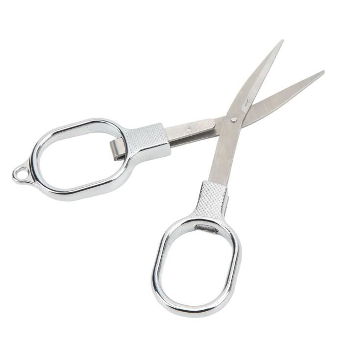 Lot De 2 Ciseaux Pliants En Forme De Lunettes - Acier Inoxydable, Mini Ciseaux De Sécurité Avec Porte-clés, Pour Voyage, Pêche, Maison
