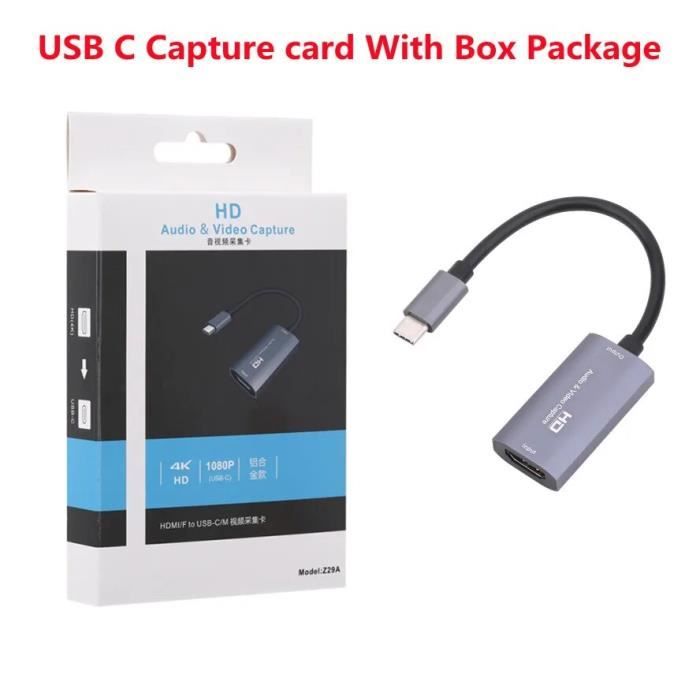 Carte Capture Vidéo 4K Type C Pour PC - Neuf, HDMI, Enregistrement Jeu Caméra