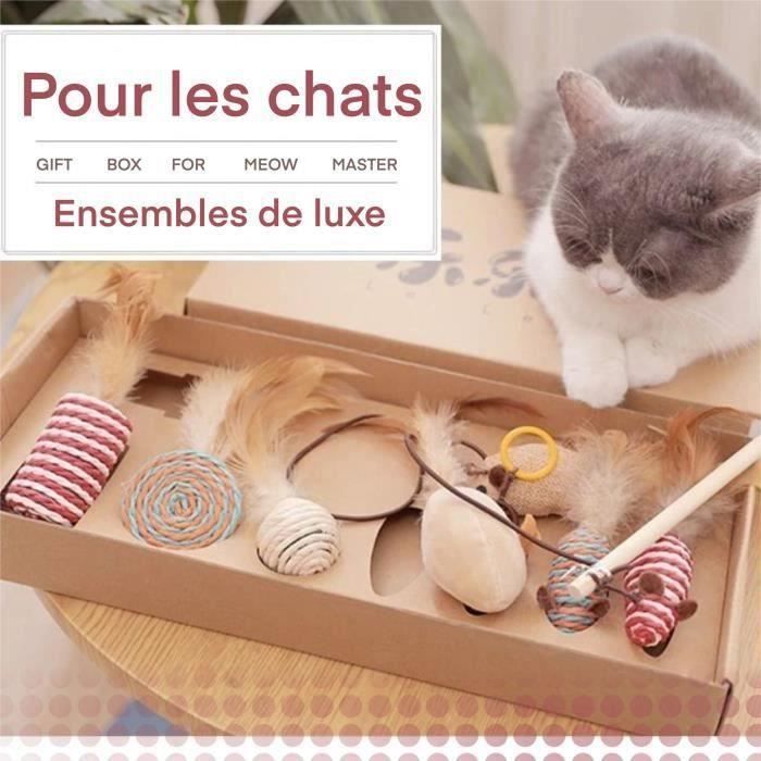 Comparer les prix de LOVE-Jouets Chat Interactif 7 Pièces Ensemble de Jouets pour Chat Animal Domestique Jouet interactif Remplaçables de Plumes Jouet p