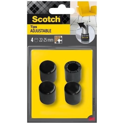 SCOTCH - Embout de chaise - Ajustable - Enveloppant - Multitaille - Ø 22 à 25 mm - Lot de 4 SCOTCH - Embout de chaise - Ajustable - Enveloppant - Multitaille - Ø 22 à 25 mm - Lot de 4